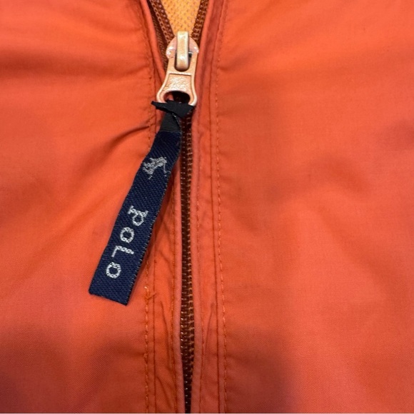 Polo Ralph Lauren Sport Vintage Woman’s Jacket Zip Up Orange Mesh Lining Size L - Picture 9 of 14
